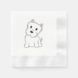 Serviette Jetable dessin animé westie.png