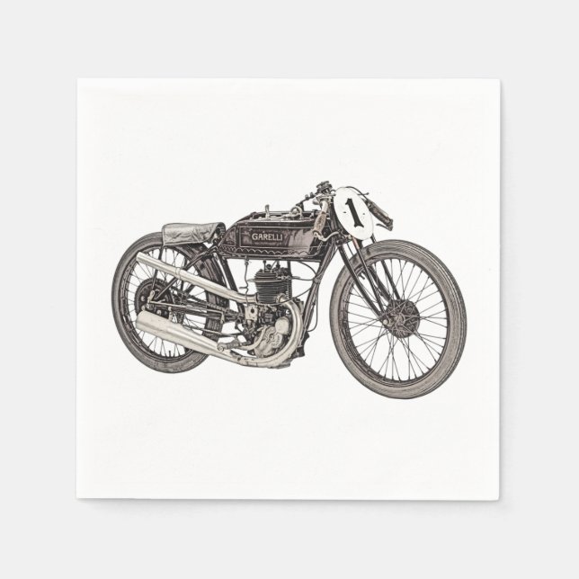 Serviette Jetable Dessin de la moto italienne Garelli 1926 (Devant)