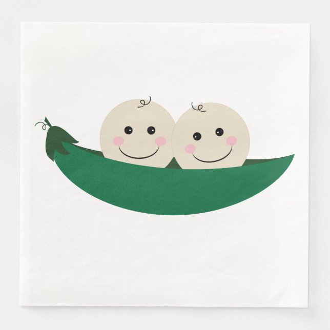 Serviette Jetable Deux petits pois dans un pod Twins Baby (Devant)