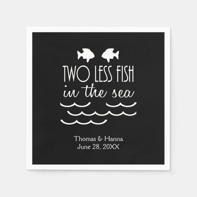 Serviette Jetable Deux poissons de moins dans le Mariage marin (Devant)
