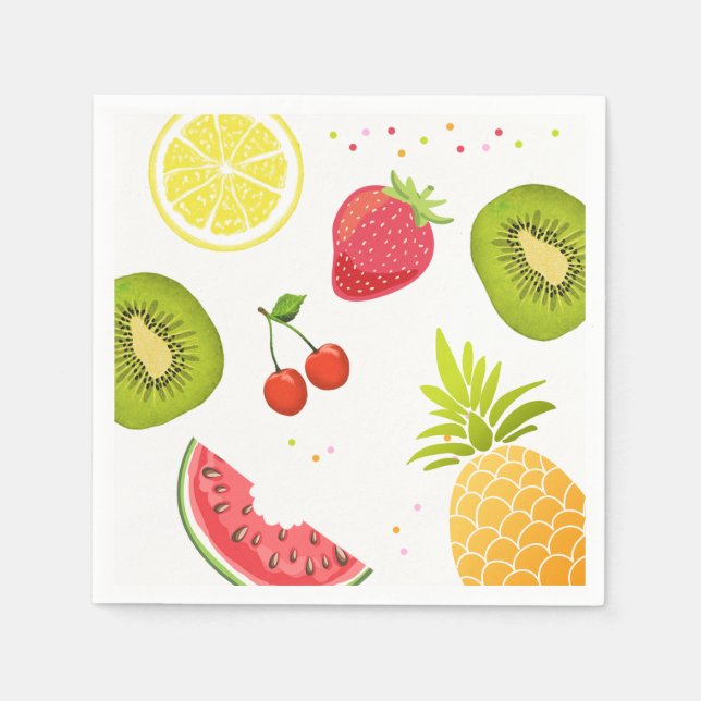 Serviette Jetable Deux tti frutti Papier Napkin Fruit Anniversaire F (Devant)