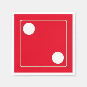 Serviette Jetable DICE numéros de pips blanc 2 + votre backgr.