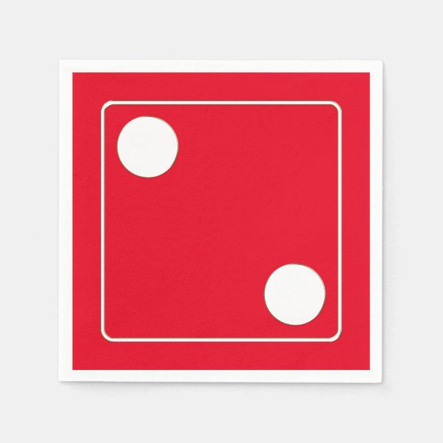 Serviette Jetable DICE numéros de pips blanc 2 + votre backgr. (Devant)