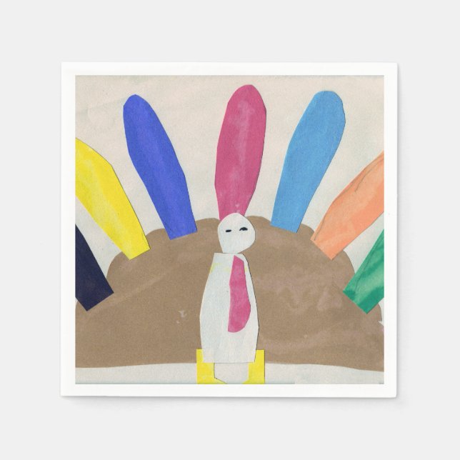 Serviette Jetable Dinde de Thanksgiving (Devant)