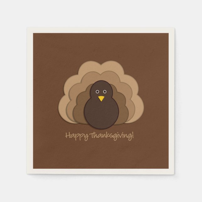 Serviette Jetable Dinde de Thanksgiving (Devant)
