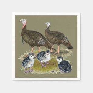 Serviette Jetable Dindes Famille Sauvage de l'Est