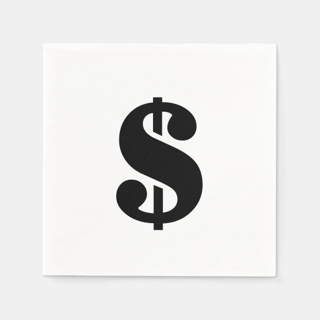 Serviette Jetable Dollar | Alphabet de gabarit simple (Devant)