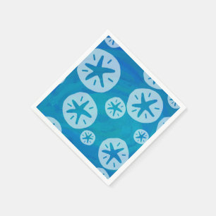Serviette Jetable Dollar de sable blanc et Motif bleu