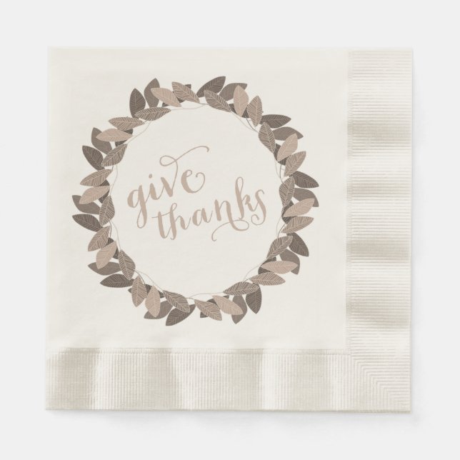 Serviette Jetable Donnez à thanksgiving des mercis | les serviettes (Devant)