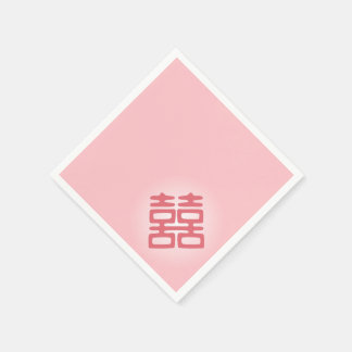 Serviette Jetable Double Bonheur rose - Gras