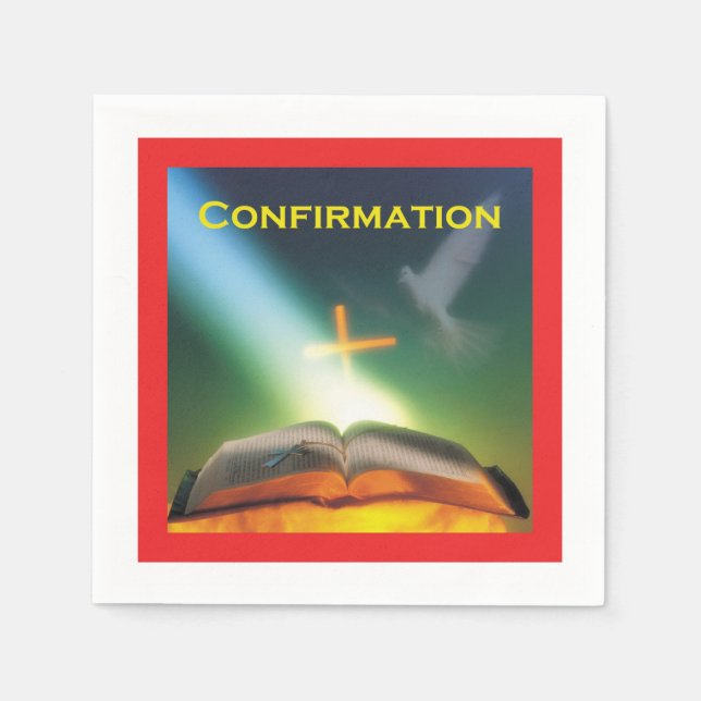 Serviette Jetable Dove de confirmation, Bible, Croix (Devant)