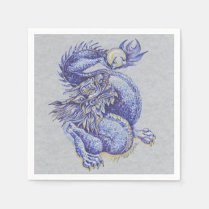 Serviette Jetable Dragon bleu
