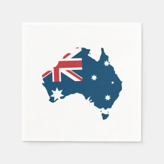 Serviette Jetable Drapeau australien et carte