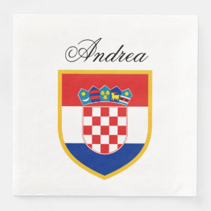 Serviette Jetable Drapeau de la Croatie personnalisé