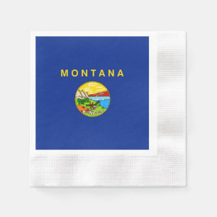 Serviette Jetable Drapeau d'État du Montana
