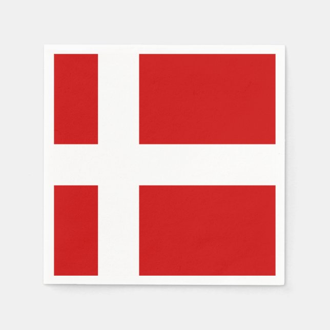 Serviette Jetable Drapeau du Danemark (Devant)