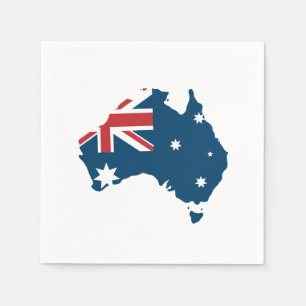 Serviette Jetable Drapeau et carte de l'Australie