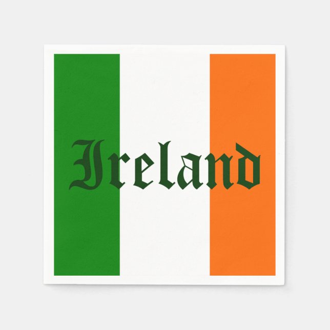 Serviette Jetable Drapeau irlandais (Devant)