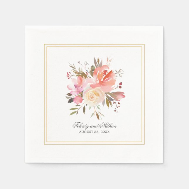 Serviette Jetable Dreamme Floral Mariage Bouquet (Devant)