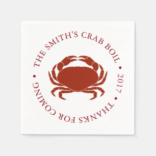 Serviette Jetable Ébullition de fruits de mer du crabe   customisé
