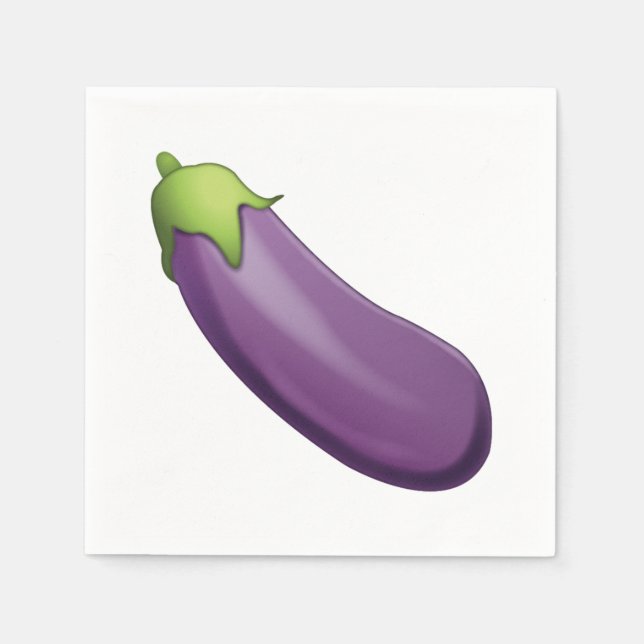 Serviette Jetable Eggplant - Emoji (Devant)