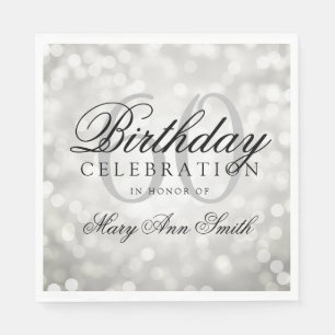 Serviette Jetable Élégant 60e anniversaire de fête Lumières Parties 