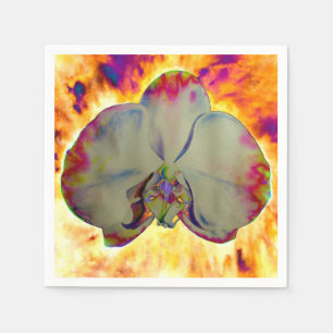 Serviette Jetable Elégant boho abstrait aquarelle orchidée peinture