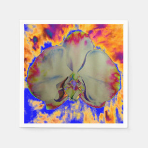 Serviette Jetable Elégant boho abstrait aquarelle orchidée peinture