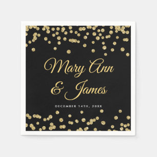 Serviette Jetable Elégant mariage Gold Faux Parties scintillant Conf