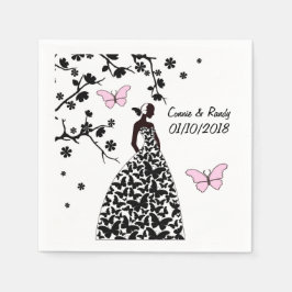 Serviette Jetable Elégant Mariage Livre blanc Papier Napkin Papillon