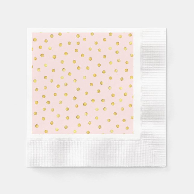 Serviette Jetable Élégant Motif Confetti Pink Et Gold Foil (Devant)