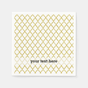 Serviette Jetable Élégant motif marocain d'or