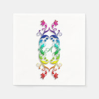 Elément à fleurs arc-en-ciel de style baroque. Mon