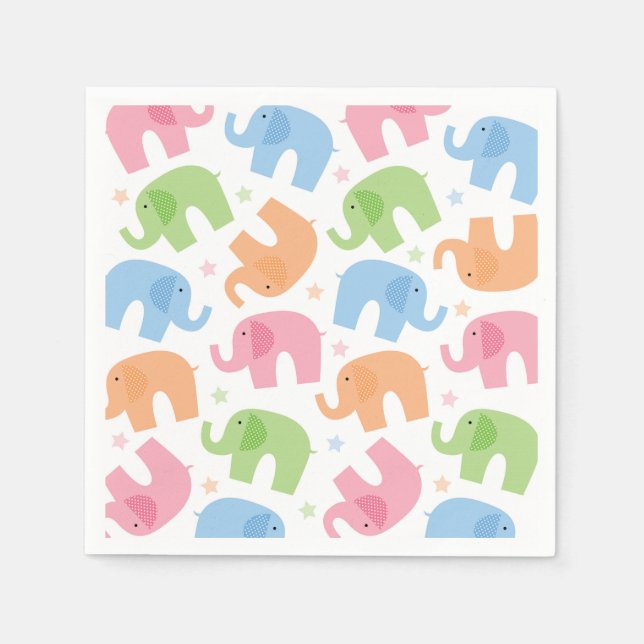 Serviette Jetable Eléphants Papier serviettes (Devant)