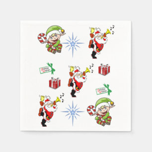 Serviette Jetable elf de Noël santa claus serviettes déjeuner/dîner
