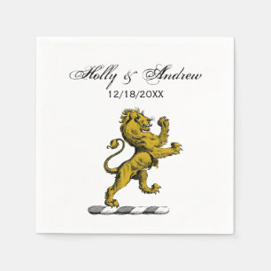 Serviette Jetable Emblème de crête de lion debout héraldique C