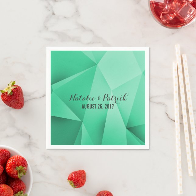 Serviette Jetable Emerald Jewel Tones Mariage Papier (En situation)
