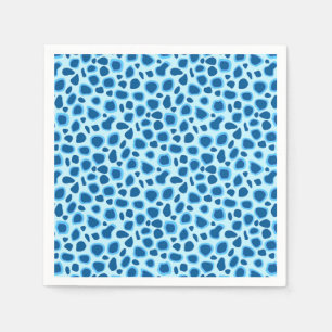 Serviette Jetable Empreinte de léopard - Cobalt foncé et bleu ciel