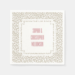 Serviette Jetable Empreinte de léopard de crème