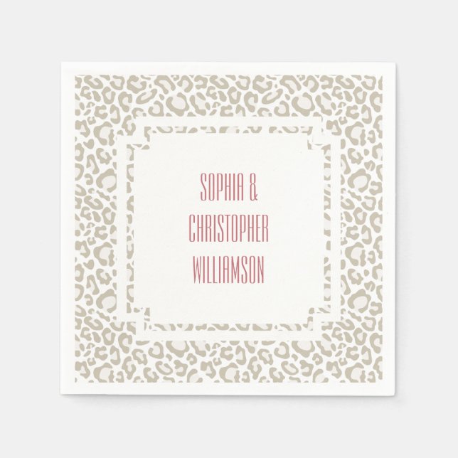 Serviette Jetable Empreinte de léopard de crème (Devant)