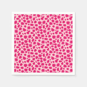 Serviette Jetable Empreinte de léopard - Fuchsia et rose clair