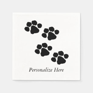 Serviette Jetable Empreintes de pattes d'animaux familiers