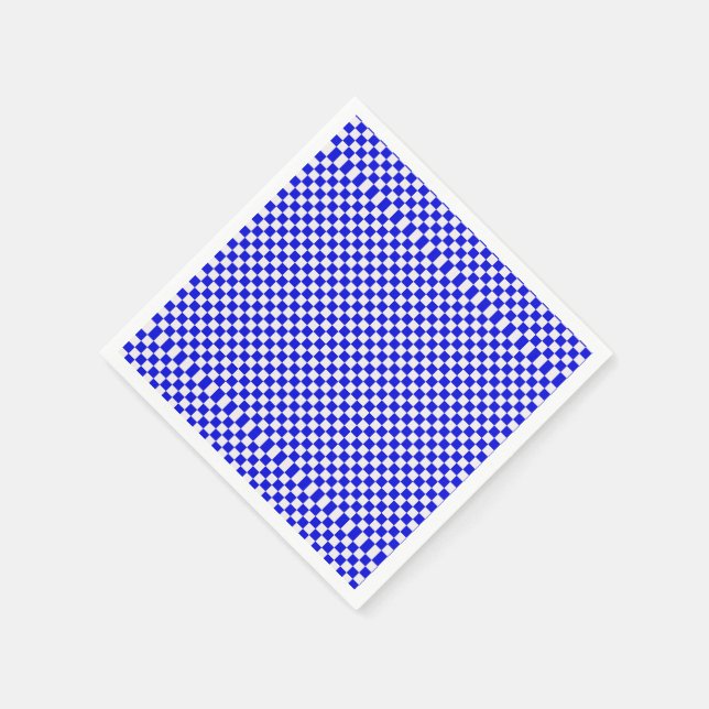 Serviette Jetable En vichy Bleu Et Blanc À damiers (Coin)
