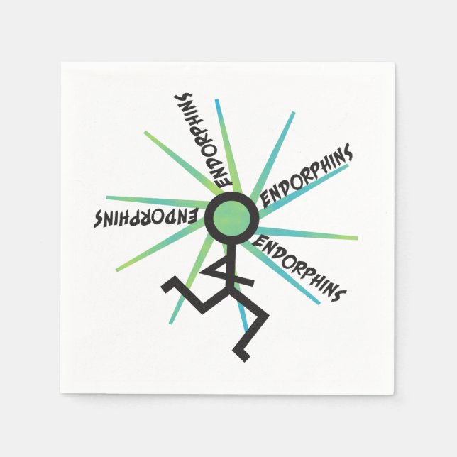 Serviette Jetable Endorphins amusants - Humour coureur (Devant)