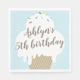 Serviette Jetable Enfants glaces cône bleu fête d'anniversaire
