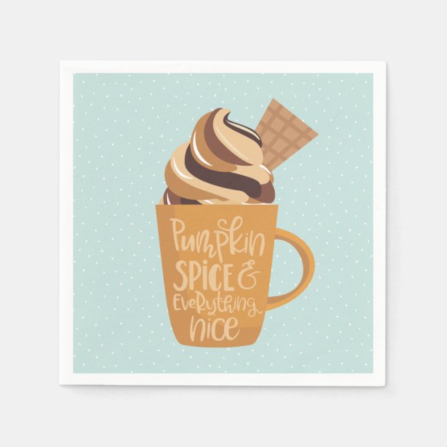 Serviette Jetable Épices citrouilles et tout Nice serviettes en latt (Devant)