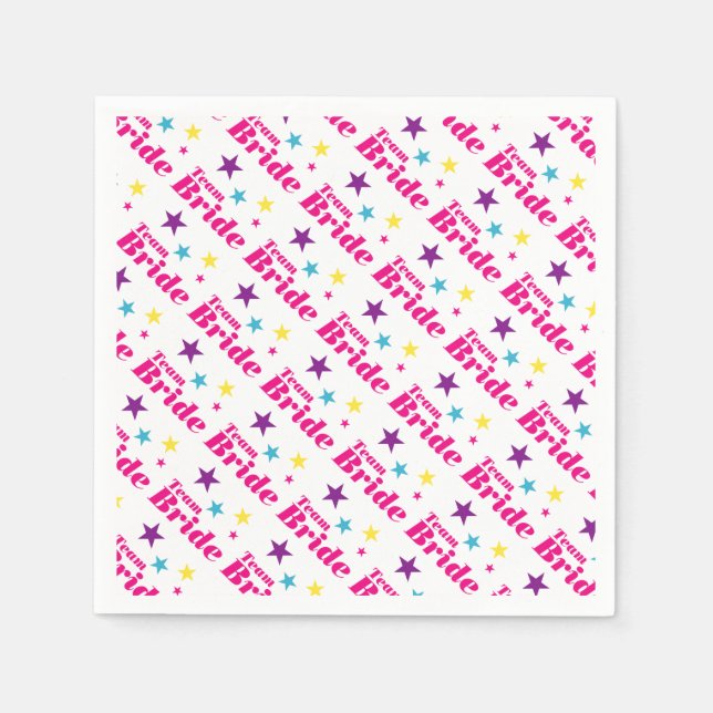 Serviette Jetable Équipe de mariée (Devant)