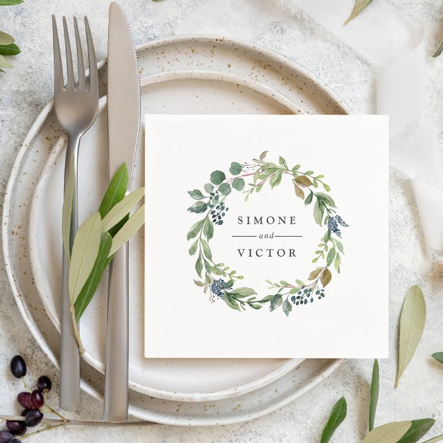 Serviette Jetable Eucalyptus Grove | Botanique Mariage personnalisé (Créateur téléchargé)