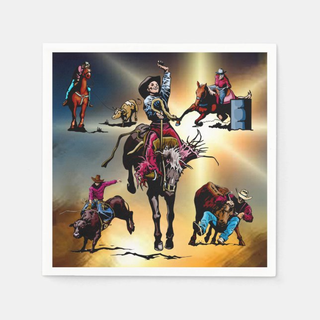 Serviette Jetable Événements de rodéo Western Party Napkins (Devant)
