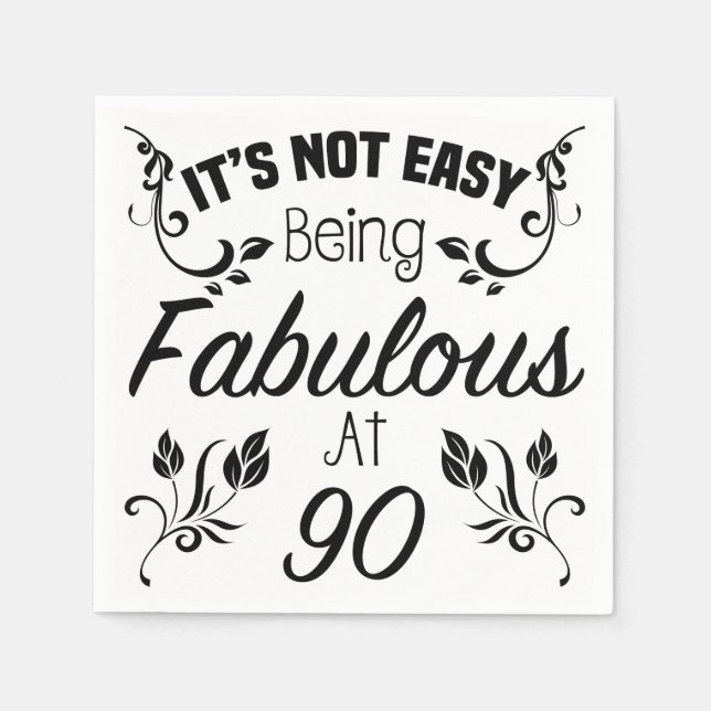 Serviette Jetable Fabuleux 90e anniversaire (Devant)